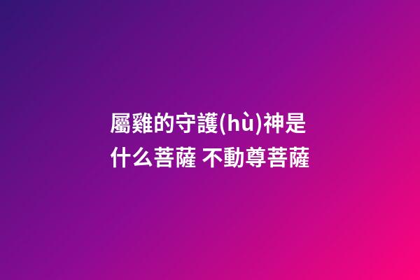 屬雞的守護(hù)神是什么菩薩 不動尊菩薩
